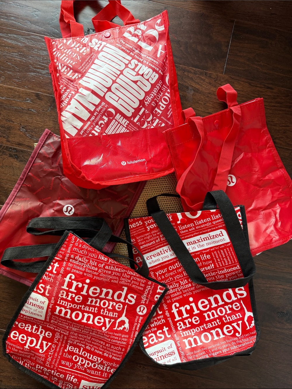 lululemon athletica Red Reusable Tote & Lunch Bag Set